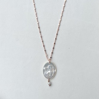 Necklace "Ti tengo per mano" in rose silver
