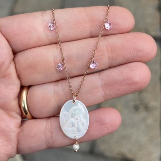 Necklace "Ti tengo per mano" pink