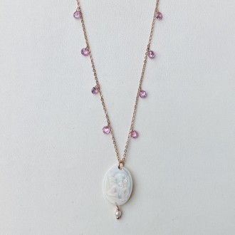 Collana Ti tengo per mano rosa 2