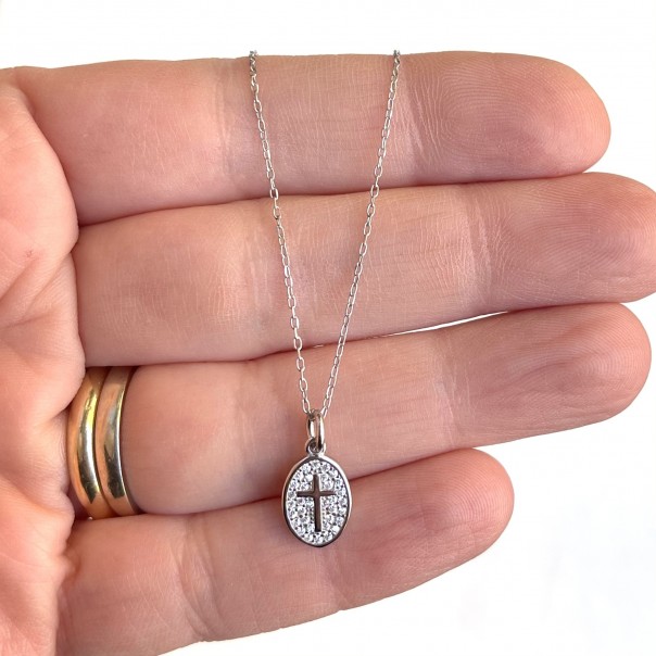 Cross nugget necklace
