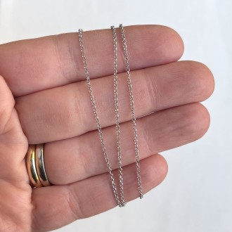 Rolò chain in rhodium silver 50 cm