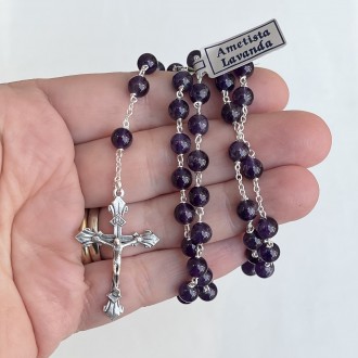 Rosario in argento e ametista 2