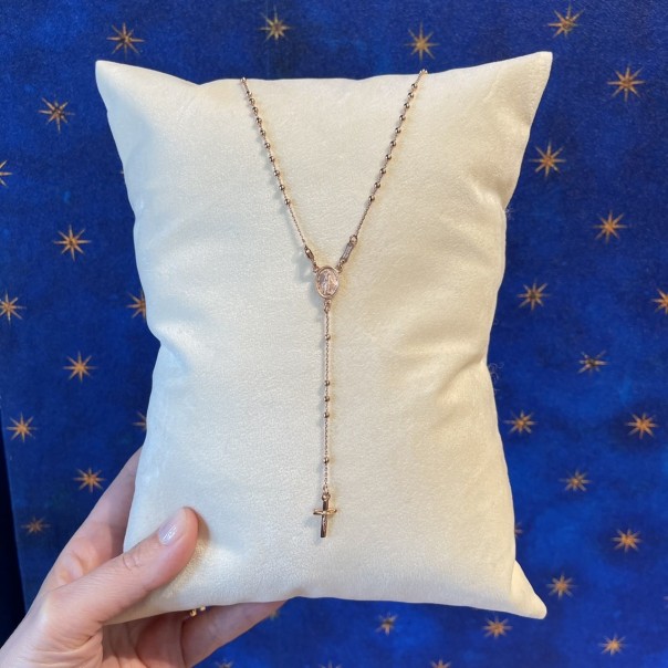 Rosary Necklace in Silver
