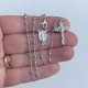Rosario da collo in argento rodiato