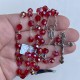 Rosary in sterling silver and ruby crystal 6 mm