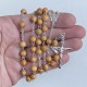 Rosary in silver and olive wood 6 mm