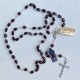 Rosary in silver and coconut wood beads