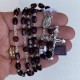 Rosary in silver and coconut wood beads