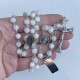 Silver and mother of pearl rosary mm 7