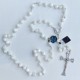 Silver and mother of pearl rosary mm 7