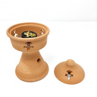 High terracotta incense burner