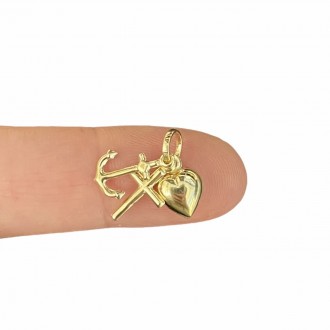 Pendant faith hope and charity in 18 kt gold