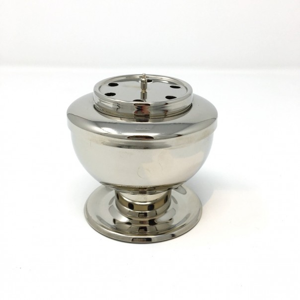 Table censer in nickel-plated brass