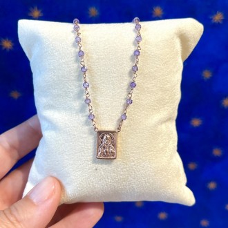 Lavender sapphire choker scapular 2