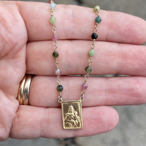 Tourmaline choker scapular