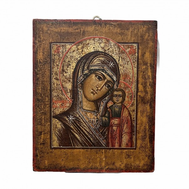 Antique icon Madonna of Kazan