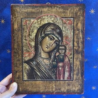 Antique icon Madonna of Kazan 2