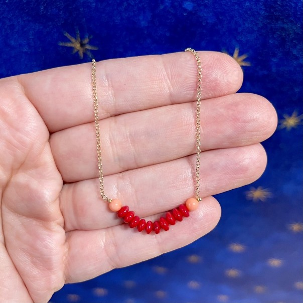 Red Necklace, Gold Silver Chains