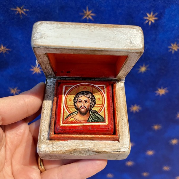 Icona micro miniata Cristo Pantocrator, Icone dipinte