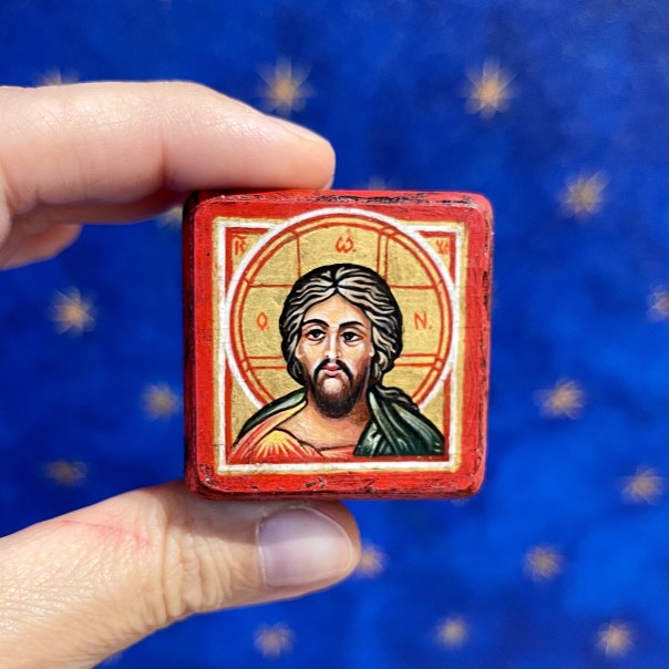 Icona micro miniata Cristo Pantocrator, Icone dipinte