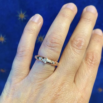 Rosary ring ten pink zircons