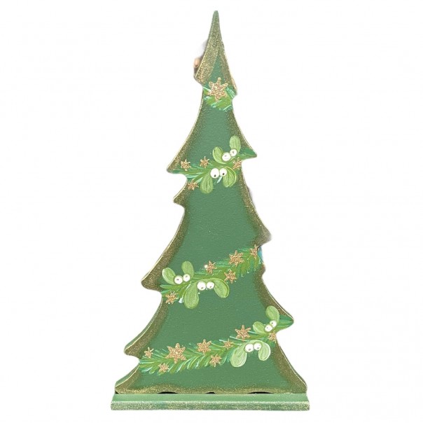 Medium wooden Christmas tree, Nativity accessories