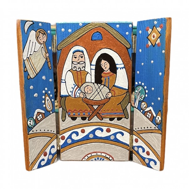 Painted Nativity Triptych