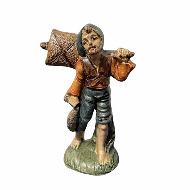 Pescatore -cartapesta- 10 cm, Presepi in cartapesta