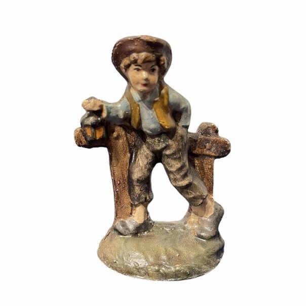 Pastorello con lanterna -cartapesta- 10 cm, Presepi in