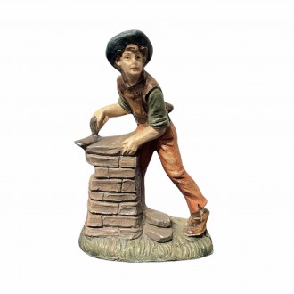 Muratore -cartapesta- 10 cm, Presepi in cartapesta