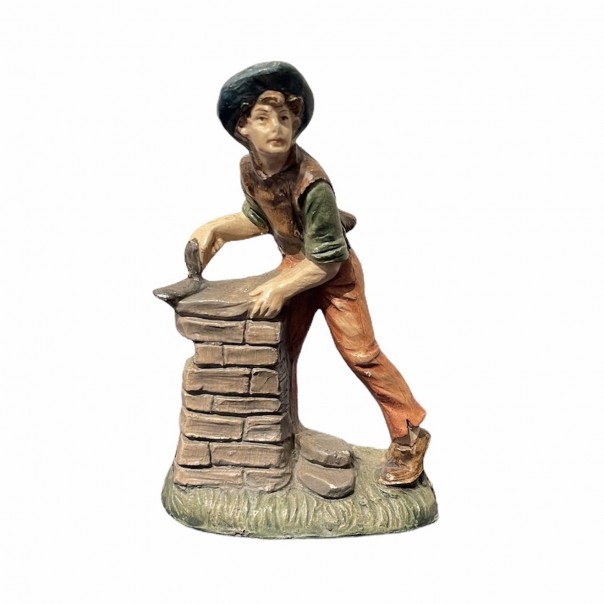 Muratore -cartapesta- 10 cm, Presepi in cartapesta