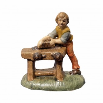 Man who planes -paper-mache- 10 cm, Nativity scenes in papier-mâché