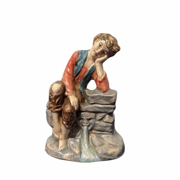 Man on the fountain -paper-mache- 10 cm, papier-mâché nativity scenes