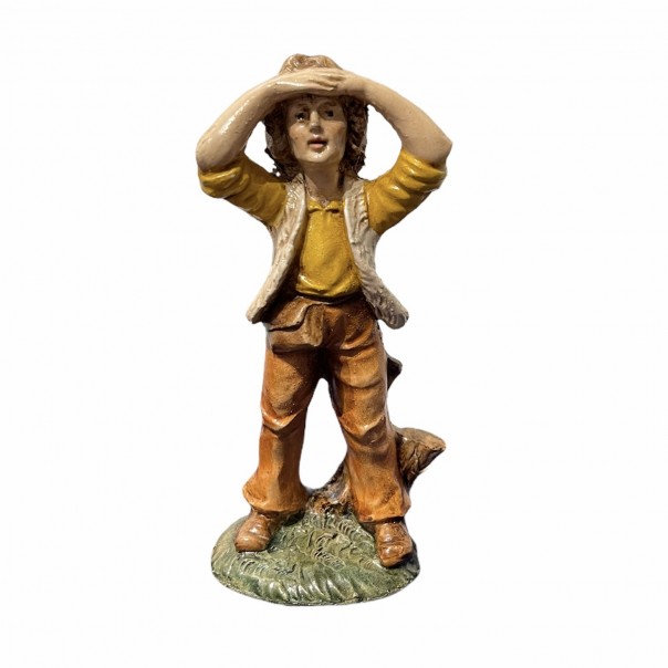 Uomo che guarda l'orizzonte -cartapesta- 10 cm, Presepi in