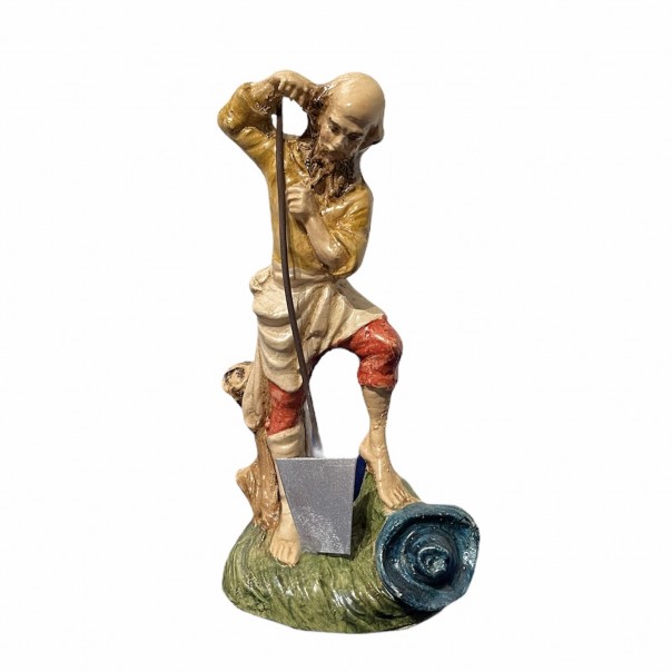 Farmer -paper mache- 10 cm, Nativity scenes in papier-mâché