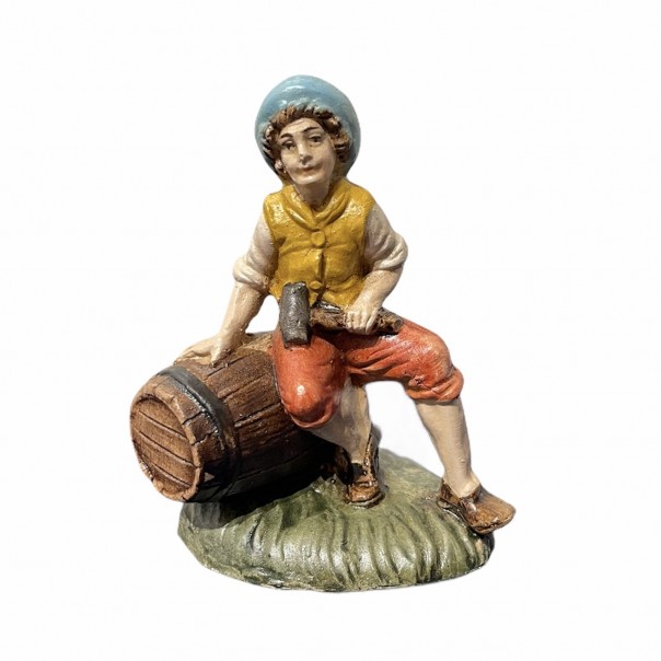 Barrels maker - paper mache - 10 cm, papier mache nativity scenes