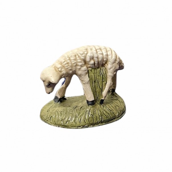 Sheep bent down - papier mache - 10 cm, Nativity scenes in papier mache