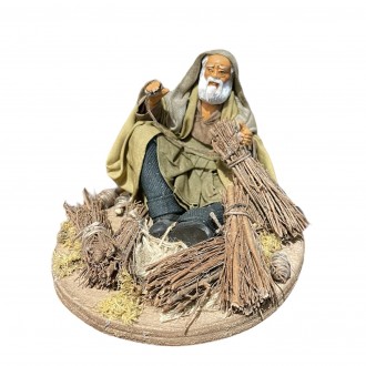 Uomo con fascine - presepe napoletano - 13 cm