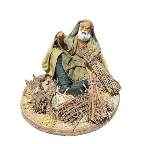 Uomo con fascine - presepe napoletano - 13 cm