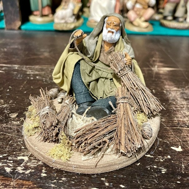 Uomo con fascine - presepe napoletano - 13 cm
