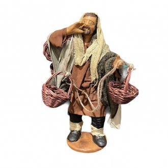 Venditore con cesti - presepe napoletano - 13 cm