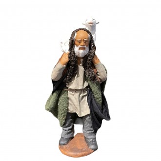 pastore con pecora sulle spalle - presepe napoletano - 13 cm