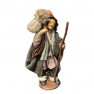Uomo con fagotto - presepe napoletano - 13 cm