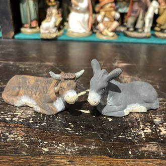 Donkey and ox, Neapolitan dressed 13 cm 2
