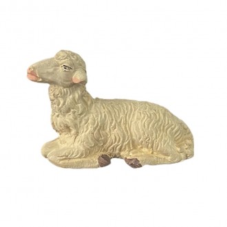 Pecora sdraiata - presepe napoletano - 13 cm
