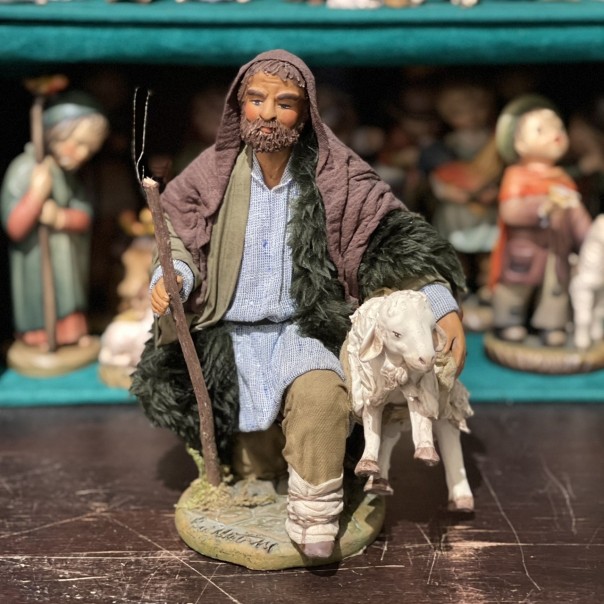 Shepherd with sheep, Neapolitan dressed 30 cm