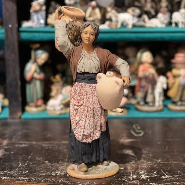 Donna con anfore - presepe napoletano - 30 cm