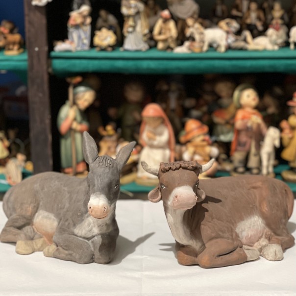 Asino e bue - presepe napoletano - 30 cm