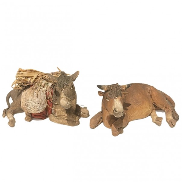 Donkey and ox Angela Tripi 13 cm, Angela Tripi 13 cm