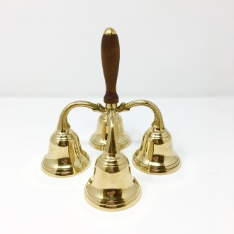 4-sound bell with wooden handle